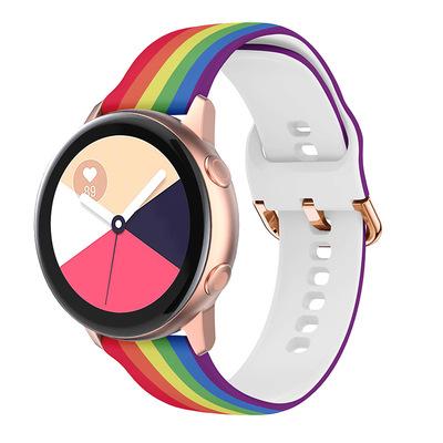 China Plastic Printing Colorful Strap For Samsung Galaxy Watch 3 Active Silicone Watch 1 Bands 2 For Huawei Watch GT 2e Pro 20mm 22mm Universal for sale