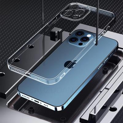 China Fanshion Simple Soft Transparent Clear Acrylic TPU Cell Phone Case For iPhone 12 13 Cell Phone Case for sale