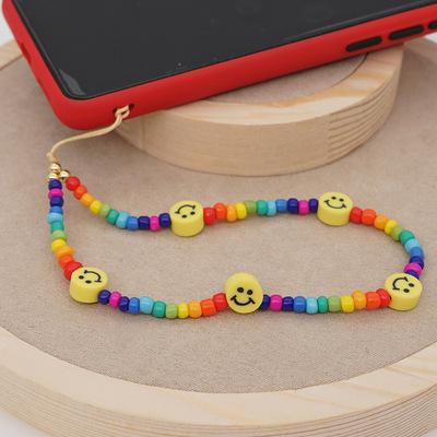 China Central Statistical New Arrival Handmade Chain Lanyard For Mobile Phone Fashion Cell Phone Colorful Crystal Beaded Chain for sale