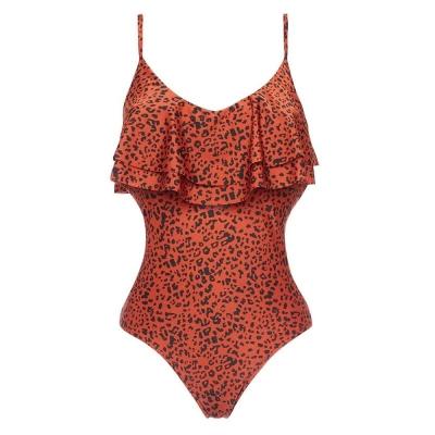 China Breathable Women One Piece Sexy Beach Wear Monokini Bikini Swimwear Strap Ruffle V-Neck Swimsuit Female Sexy Beachwear for sale