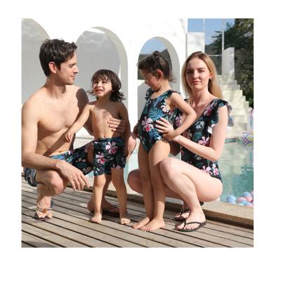 China Breathable Family Matching Swimwear Shorts Mens One Piece Bikini Set Newest Printed Swimwear for sale