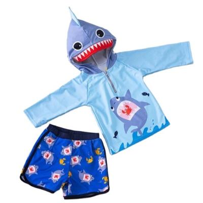 China Cute Boy Hoodie Boys Long Sleeve Swimsuits Swimming Trunks Breathable Baby Boy Swimwear Little Ones Kids Swimming Swimwear for sale