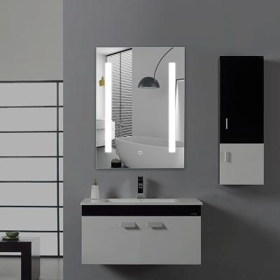 China Wall Mounted Bathroom Wall Mounted Smart Touch Screen Switch Illuminated Modern Led Smart Mirror With Time Display for sale