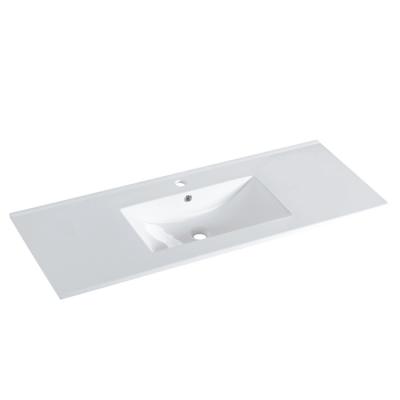 China Modern new style bathroom villa apartment office building feather edge ceramic basin for sale