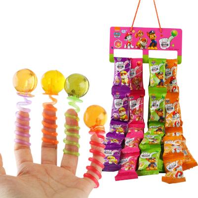 China Cartoon Toys 2023 Hot Selling Candy Toy Ball Shaped Candy Finger Toys Ring Elastic Candy Ball For Sale for sale