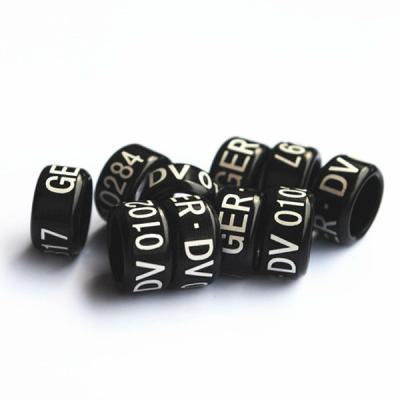 China Newest Viable Black Color Customizable Metal Pigeon Rings Custom Black Color for sale