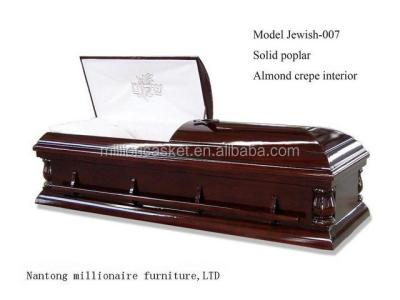 China poplar american solid orthodox coffin jewish-007 style funeral stretcher for sale