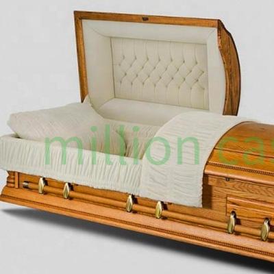 China wholesale price US STYLE American style wooden adult coffin for sale