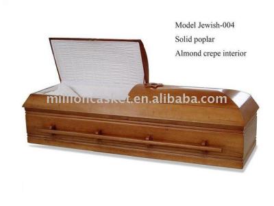 China American Poplar Solid Wood Casket Jewish Style Cremation for sale