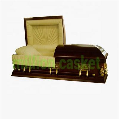 China American Style Solid Poplar Porcelain Wooden Casket Manufacturers for sale