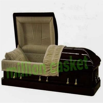 China American Style Solid Mahogany Casket Price Funeral Adult Casket for sale