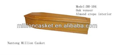 China EUROPEAN STYLE OAK WOOD CASKET NO HANDLE for sale