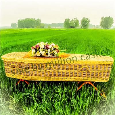 China Wholesale cheap hot sale coffin wc-1901 T willow casket prices ECO style European green coffin coffin for sale