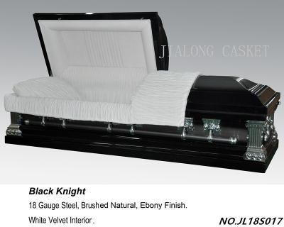 China American Jiangsu Jialong American Style Metal Casket-Copper Style Black Knight Casket for sale