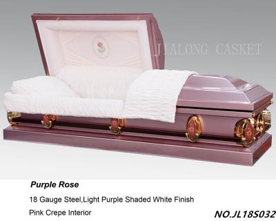 China American Style Rose Funeral Coffin Purple of American Style in China for Sale for sale