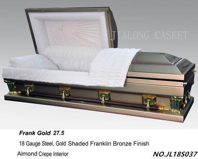 China American Style Frank Gold American Steel Coffin/Coffin for Sale with Cheap and High Quality for sale