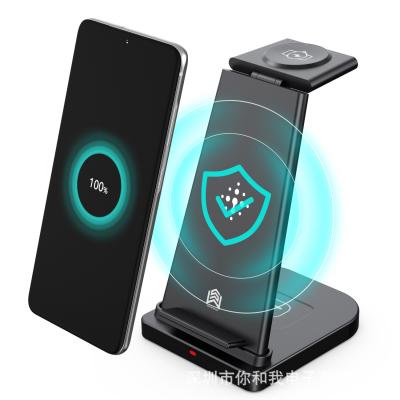 China Wireless Charger for T3 Wholesale 3 in 1 Wireless Charger Station for Phone Watch - Qi Phone 2021 HL5110 for sale