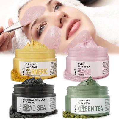 China Natural Facial Black Rose Charcoal Facemask Pink Green Turmeric Green Tea Private Label Moisturizer Whitening Clay Mud Face Care Masks for sale