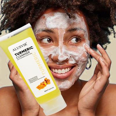 China Acne Treatment Private Label Beauty Deep Cleansing Skin Repairing Turmeric Face Cleanser Peep Anti Acne Turmeric Face Wash Clean Men And Women for sale