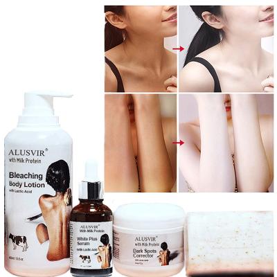 China Face Bleaching Whitening Pimples Dark Spot Corrector Correcting Glow Serum Remover Removing Body Lotion Soap Skin Care Cream Set for sale