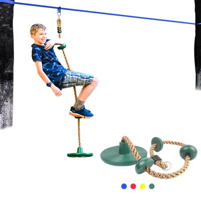 China Durable 6.5ft Kids Climbing Rope Tree Swing Seat with Platforms and Disc for Ninja Slackline Swing for sale