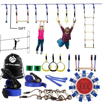 China Outdoor Sports or Balance Training Ninja Warrior Obstacle Course Including Rope and Disc Swing Obstacle Course with Outdoor Swing for Kids for sale