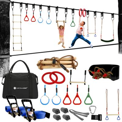 China Outdoor Sports Or Balance Training Hot Sale American Amazon Ninja Slackline Obstacle Courses Ninja Climbing Line Hanging Obstacle Course for sale