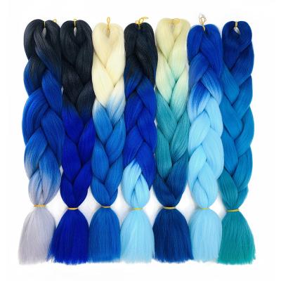 China Crochet Braided Braids Crochet Synthetic Box Braids Hair Extension Wholesale Ombre Color For Jumbo Braid Hair Expression for sale