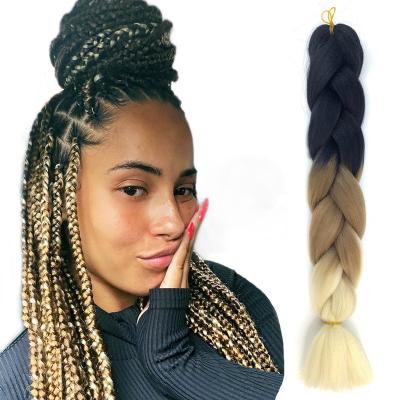 China Crochet Braids Braiding Hair 24 Inch Jumbo Braid Synthetic Hair Extensions For Braids Ombre Color Diy Hairstyle 100G/Pack Pure Red Orange Yellow for sale