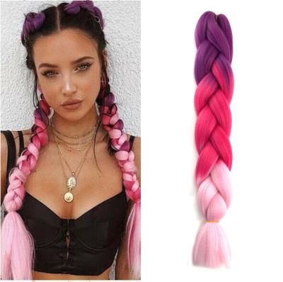 China Crochet Braids Dream Like Ombre Color Elephant Braid Hair 24 Inch Long Synthetic Hair Extensions Faux Braiding Hair For Braids 100g for sale