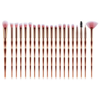 China Ana Durable Stasia Makeup Brushes Iconic Quality Brown 20 Pieces Makeup Brush Set Eyeshadow Private Label Brand for sale