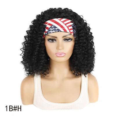 China Hot Sale Ice Silk Straight Hair Scarf Headband Wig Set For Women Synthetic Deep Wave Headband Hair Wig for sale