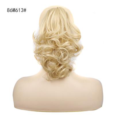 China Wavy I-Tip Hair Short Ponytail Hair Extensions Claw Clip On Synthetic Ponytail Hair Extension Ponytail Hair For Women for sale