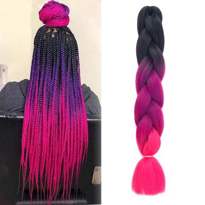 China Synthetic Hair 24inch Elephant Braiding Hair For Jumbo Braid Ombre Braiding Hair Extensions Synthetic Braids Pink Gold Blonde Hair for sale