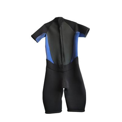 China Breathable Black-Blue Short Sleeved Waterproof Mens Swimming Wetsuits for sale