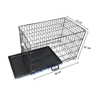 China Breathable 24 Inch To 54 Inch Double Door Metal Wire E Black Coating Or Galvanized Pet Cage For Dog Cat Rabbit Chicken for sale