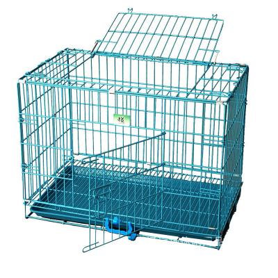 China Breathable Wire Dog Cage Metal Kennel Small Animal Pet Carrier Movable And Easy Folding Kennel for sale