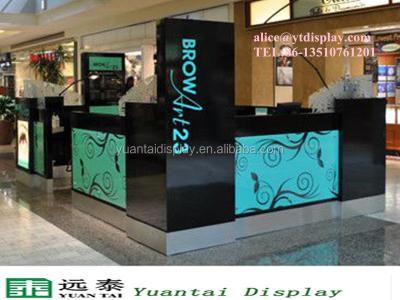 China MDF board or equivalent; customize are welcomed elegent wooden eyebrow shaving kiosk beauty salon furniture design for sale