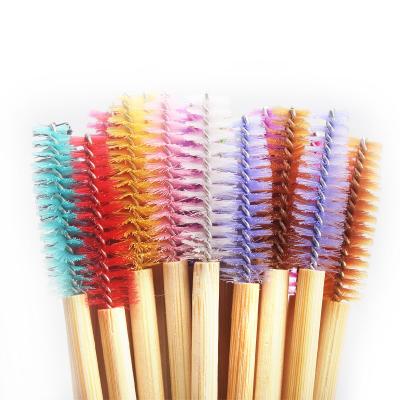 China Disposable Lash Extension Tool Eco-friendly Bamboo Mascara Wands Eyelash Extension Tool Handle Eyelash Brushes for sale