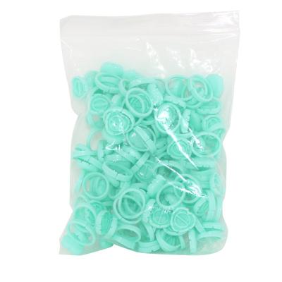 China Eyelash Extension Ring Disposable Plastic Tattoo Glue Rings Holder Glue Ring multycolors for sale