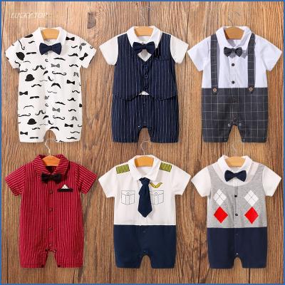 China Cozy baby clothes European gentleman children's clothing wholesale price baby clothes baby one-piece clothes newborn cotton baby male romper for sale