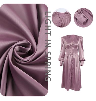 China Anti-wrinkle 2022 wholesale cheap price puff sleeve satin ladies ruched v neck dress dresses pleated elegant dresses women lady for sale