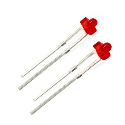 China AlGaInP 2mm Round Red Diffused Through T.A.O. RoHS Light Emitting Diode DIP LED Red Light Hole LED Free Samples LED Lamp Lighting Emitter for sale