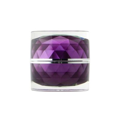 China 30g 50g Recyclable Plastic Cream Jar Round Shape Purple Cosmetic Whitening Acrylic Straight Jar for sale