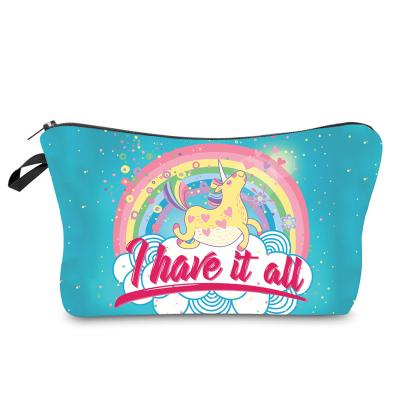 China Travel Private Label Unicorn Cosmetic Travel Printed Bag Cosmetic Bag Prepare Uppouch Bag Cosmetic for sale