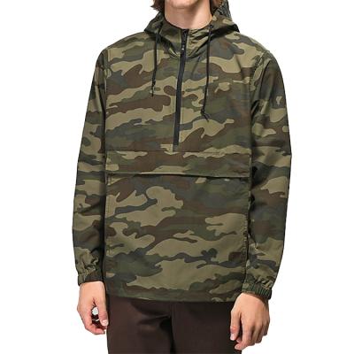 China Custom Durable Hooded Hooded Softshell Men's Anorak Jacket Softshell Anorak Anorak Quarter Zipper for sale