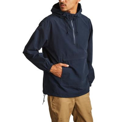 China Custom Blank Mens QUICK DRY QUICK DRY Anorak Hooded Pullover Side-Zip Anorak With Front End Pocket for sale