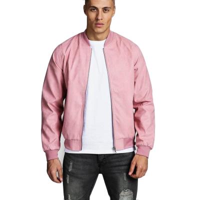 China Pink Plus Size Plus Size Suede Designer Faux Suede Bomber Jacket Men Plus Size Suede Bomber Jacket for sale