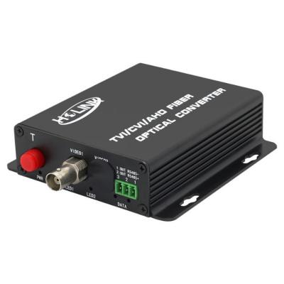 China Ho-Link 1 channel TVI/CVI/AHD 720P RS485 data fiber video converter for sale