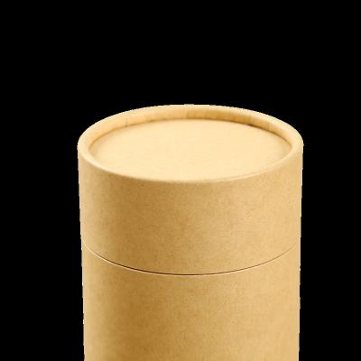 China Bean Kraft Tea Paper Food Grade Paperboard Packaging Cylinder Biodegradable Round Box Food Grade Coffee Tube With Lid Custom Made for sale